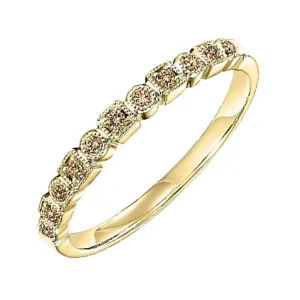 10KT Round Yellow Diamond (1/8CTW) Band- Available in Rose, Yellow and White Gold