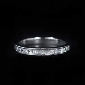 14K White Gold 0.65 CTW Baguette Diamond Band