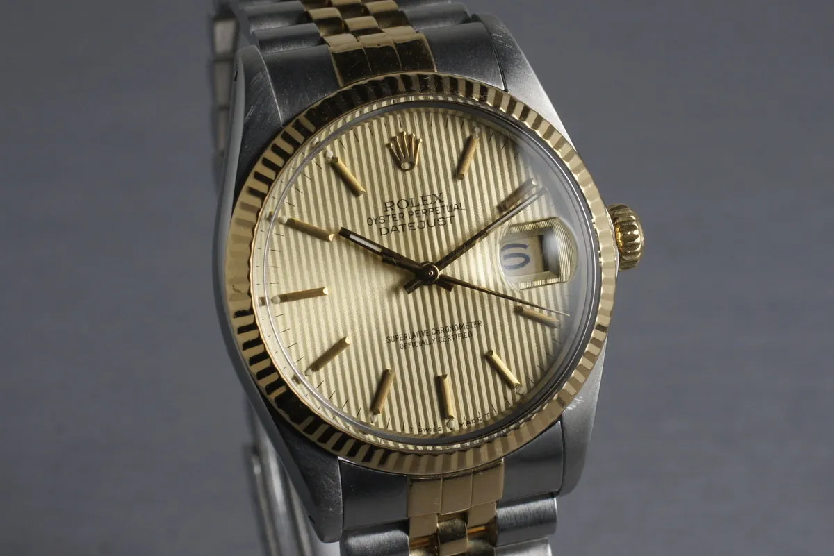 1987 Rolex Two Tone DateJust 16013 ‘Tapestry’ Dial