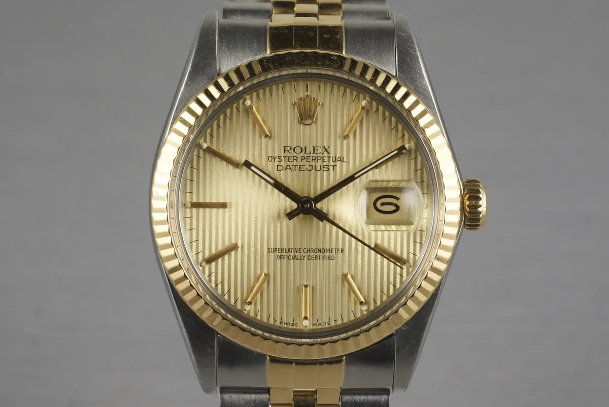 1987 Rolex Two Tone DateJust 16013 ‘Tapestry’ Dial