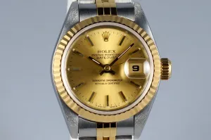 1995 Rolex Ladies Two Tone DateJust 69173 with Box and Papers