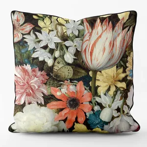 A Still Life of Flowers Aspect 1 - Bosschaert -  National Gallery LUXE Cushion