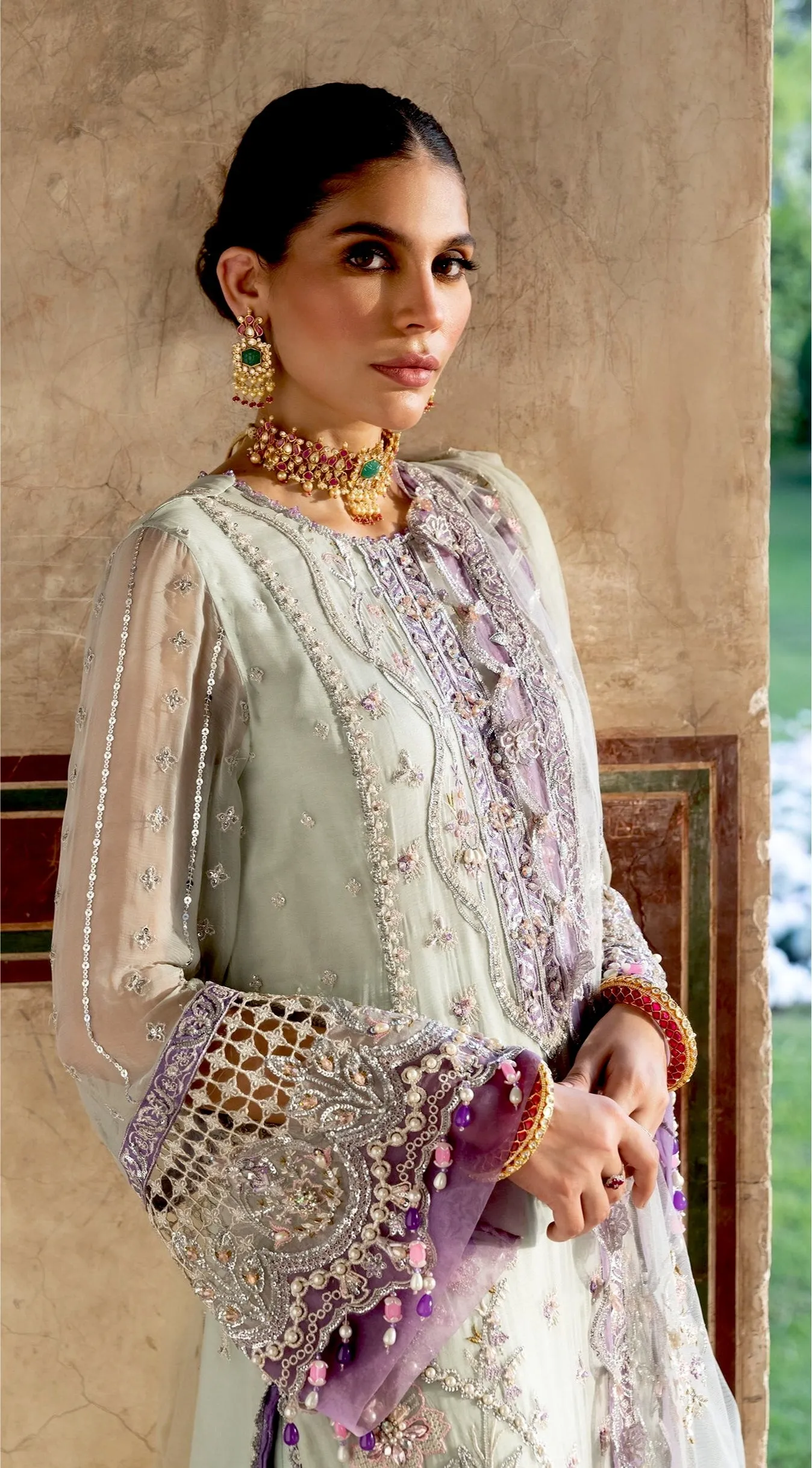 Anaya by Kiran Chaudhry · Hand Embellished & Embroidered Chiffon Collection – Sapphire