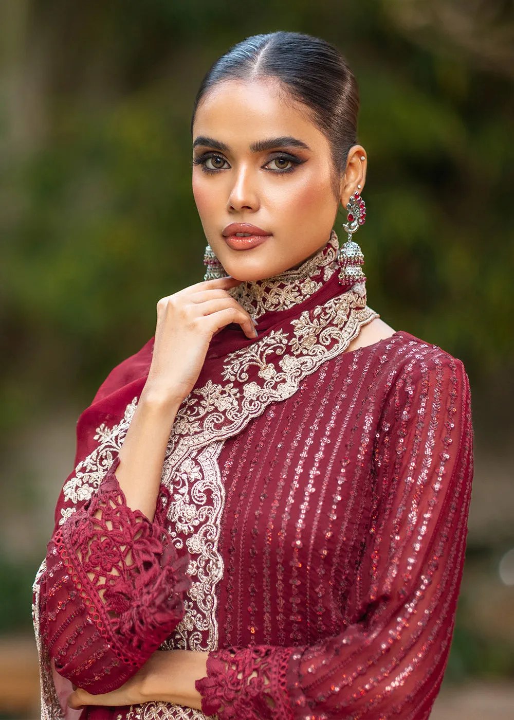 Azure Luxe Festive Embroidered by Ahmed Patel | Crimson Rush