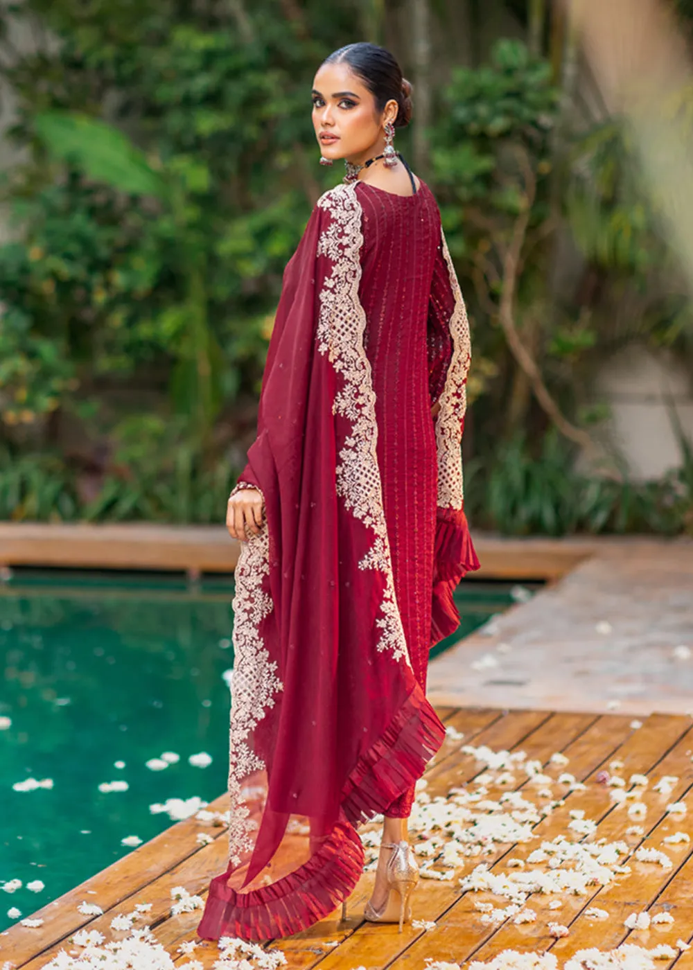 Azure Luxe Festive Embroidered by Ahmed Patel | Crimson Rush