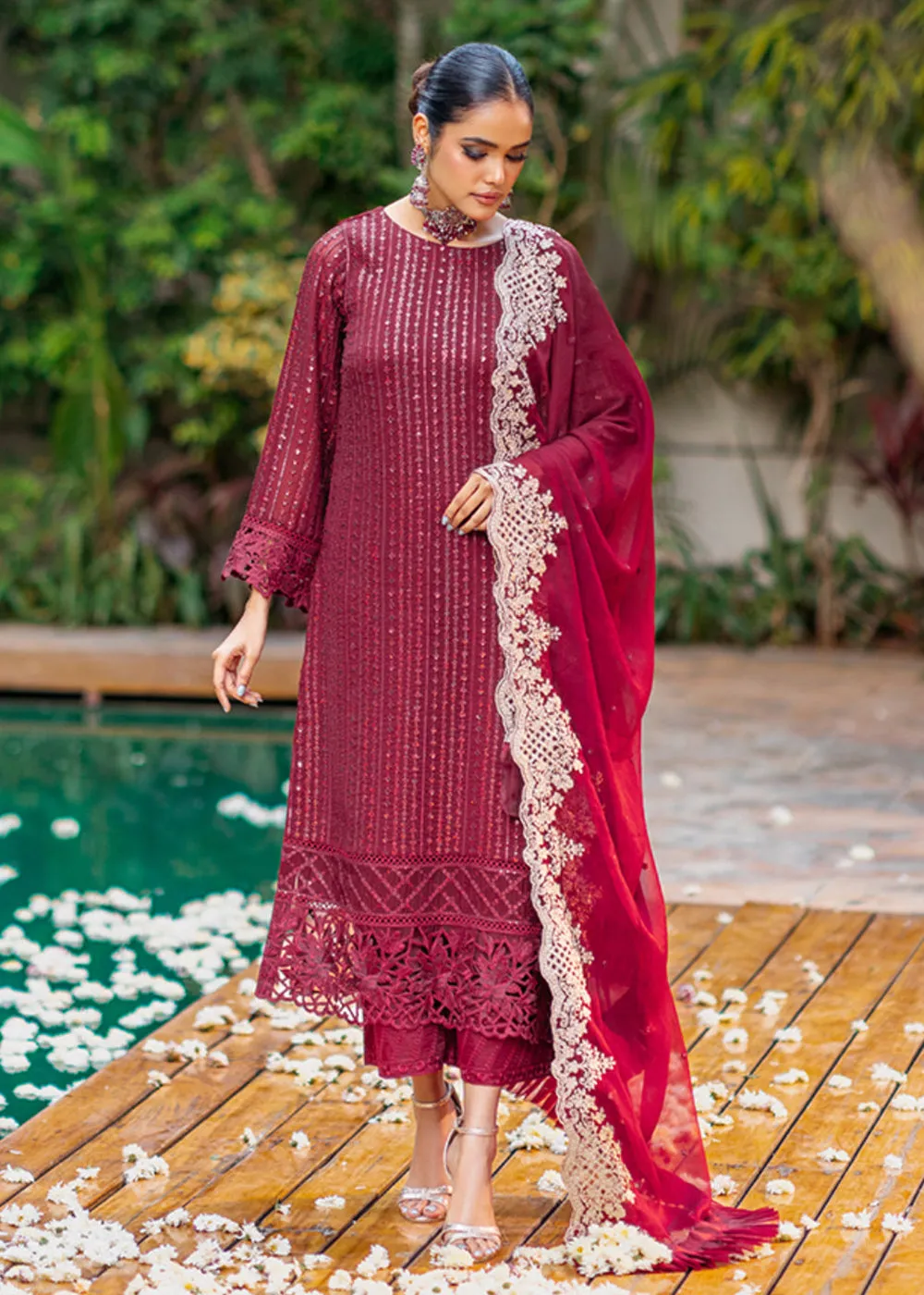 Azure Luxe Festive Embroidered by Ahmed Patel | Crimson Rush