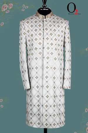 Crepe Silk with AO Antiq Handwork Sherwani