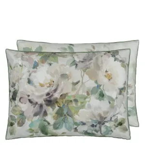 Designers Guild Thelma's Garden Celadon Cotton Decorative Pillow