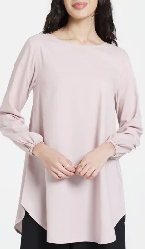 Donya Mostly Cotton Simple Everyday Tunic - Blush