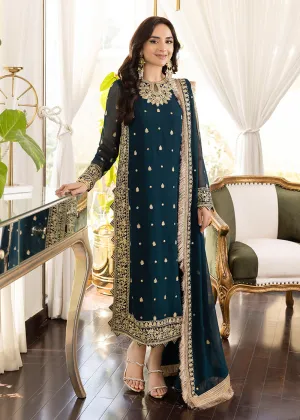 Essex Green Suit - Maahru, Noorie & Meerub '23 by Asim Jofa - AJSM-31