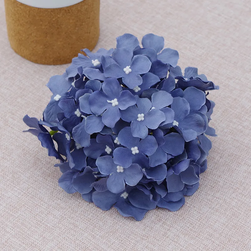 Fake Hydrangea Silk Flower Heads 17cm