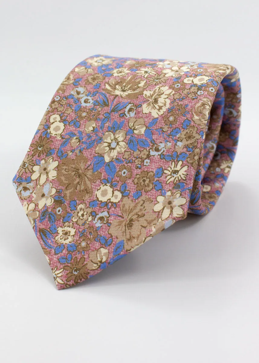 Floral Silk Tie - Pink