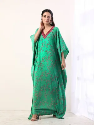 Green Embroidered Kaftan (Set of 2)