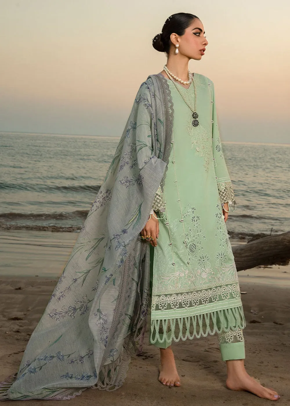 Green Luxury Lawn Suit | Rang Rasiya | Florence Lawn '23 | IRIS- D5