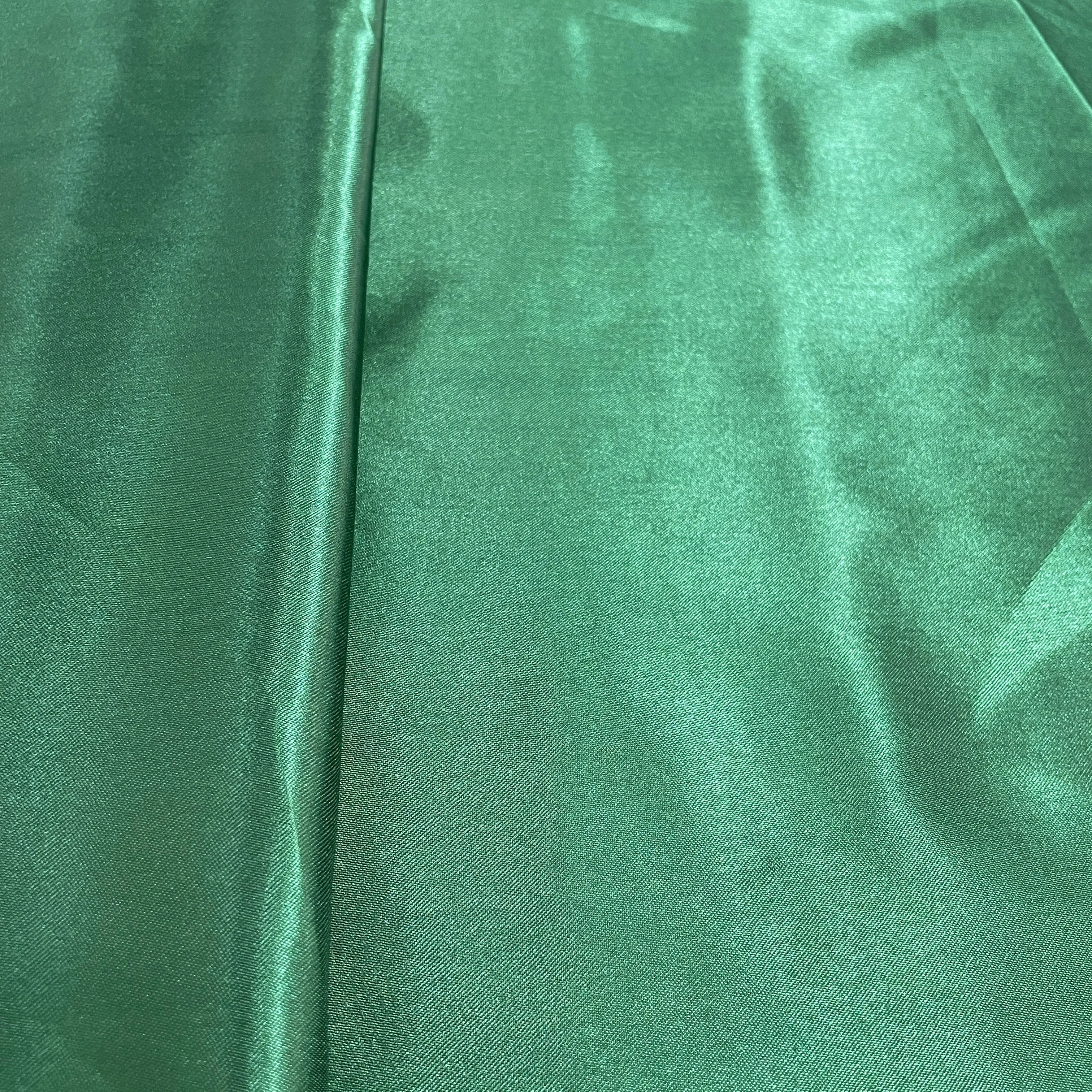 Jungle Green Solid Satin Fabric