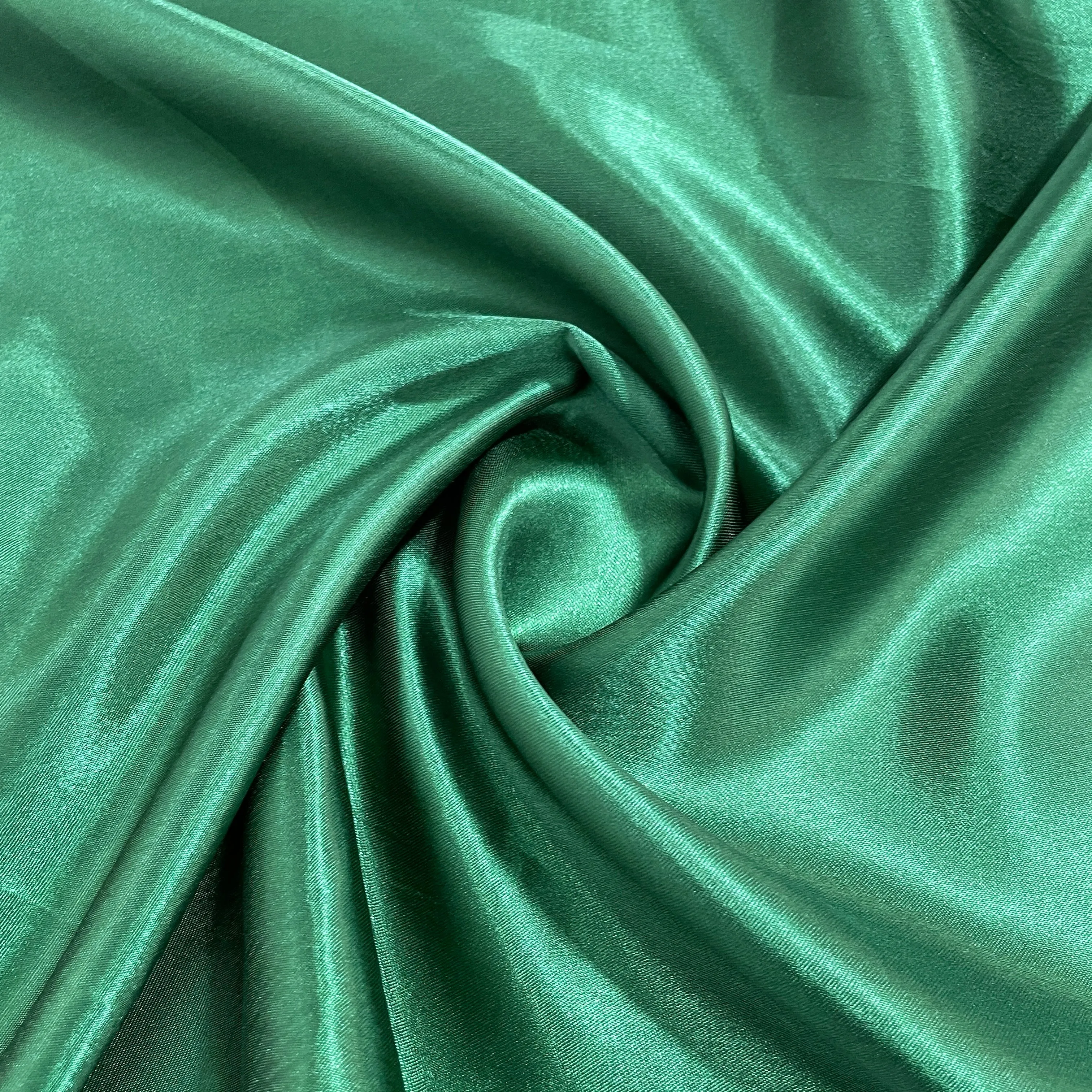 Jungle Green Solid Satin Fabric