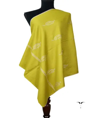 mustard Embroidery Pashmina Stole 7824