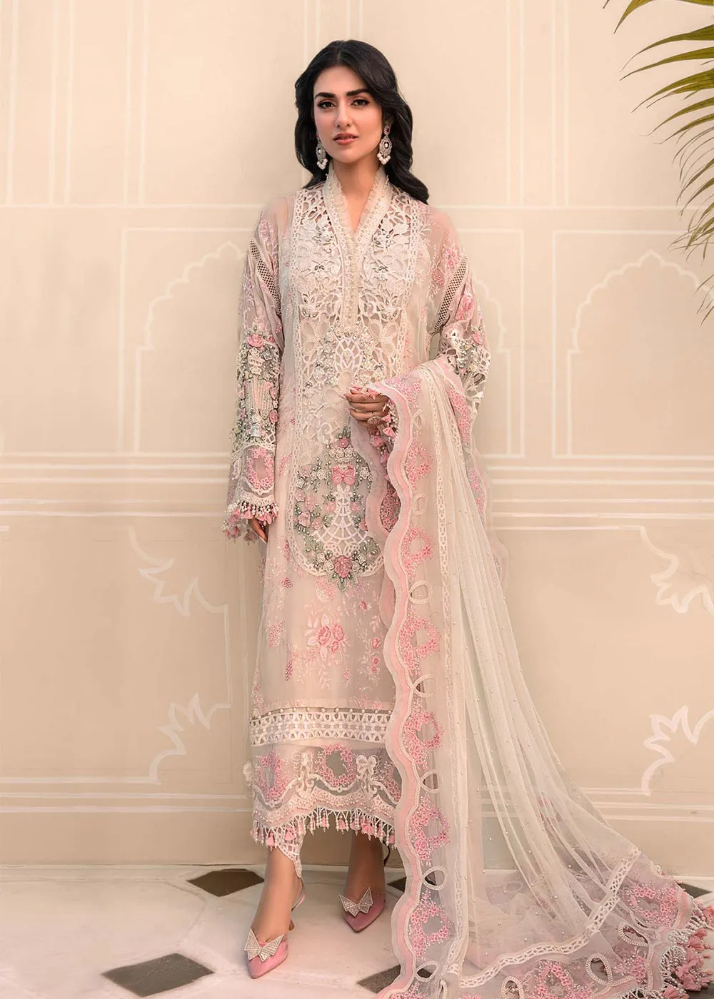 Off White Embroidered Suit - Maria B - Mbroidered Heritage Edition - BD-2604