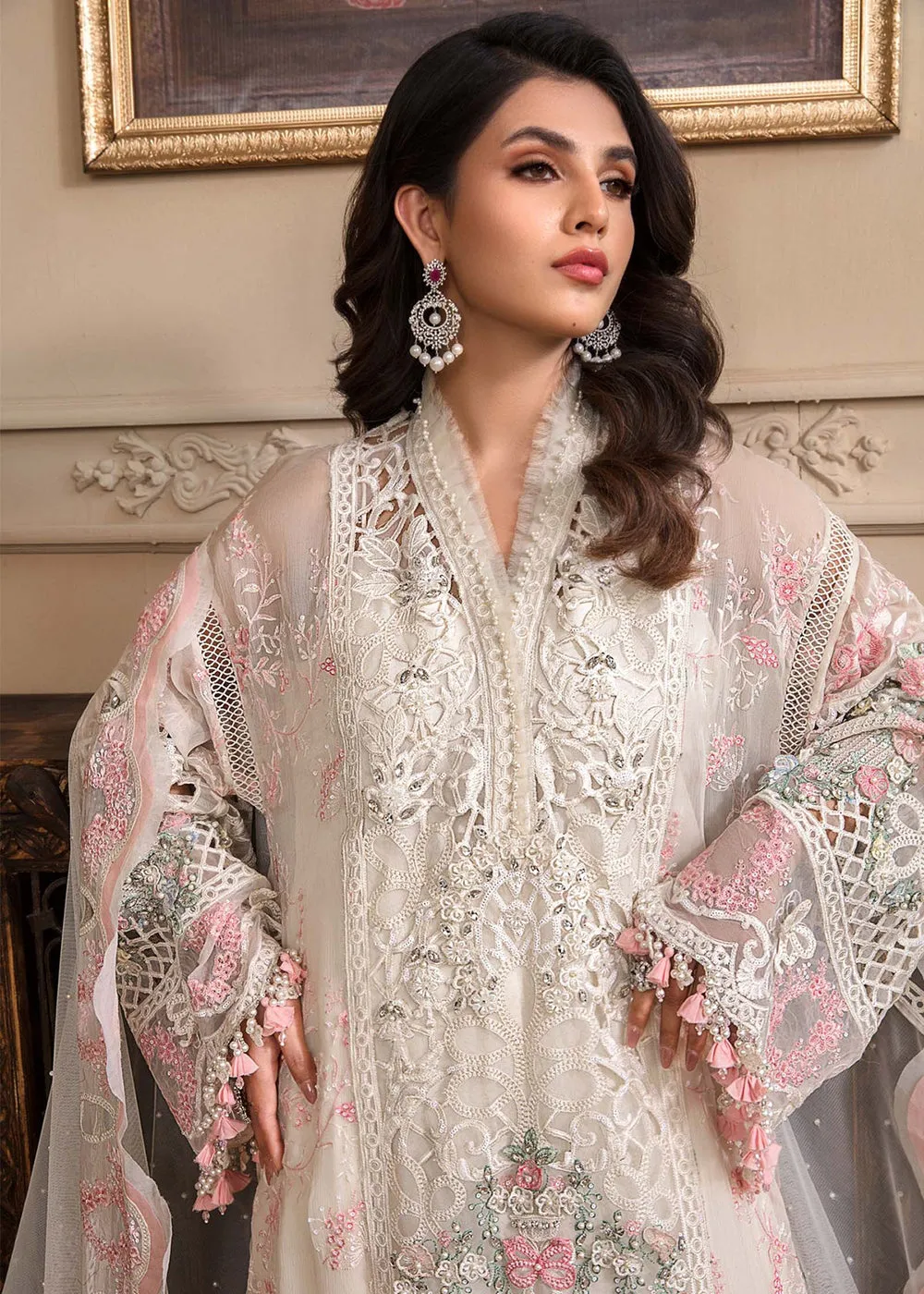 Off White Embroidered Suit - Maria B - Mbroidered Heritage Edition - BD-2604