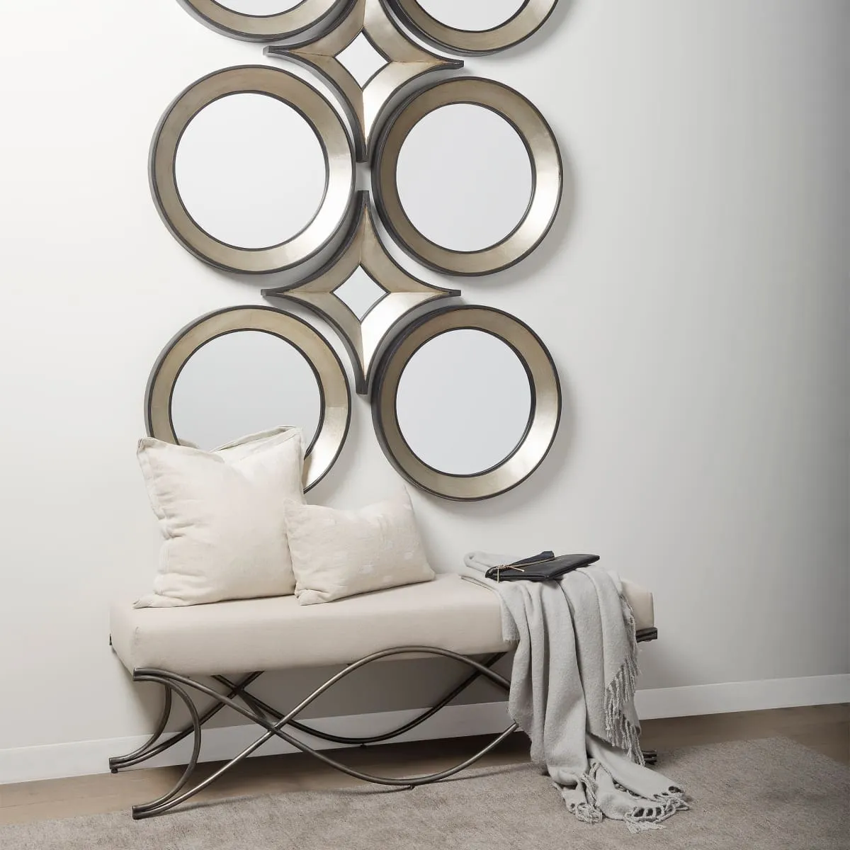 Ovallas Wall Mirror Champagne Wood | Star