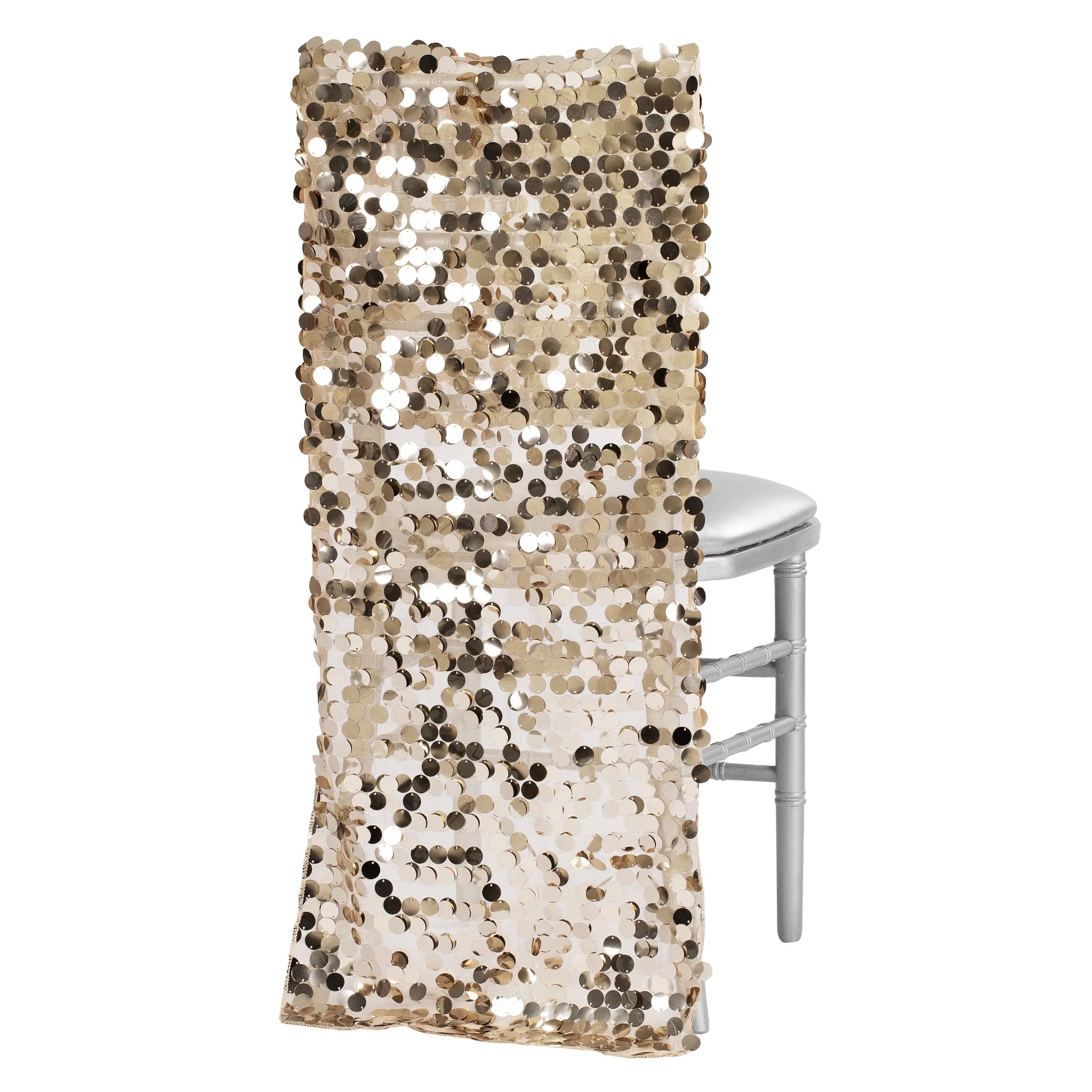 Payette Sequin Chiavari Chair Back Cover - Champagne