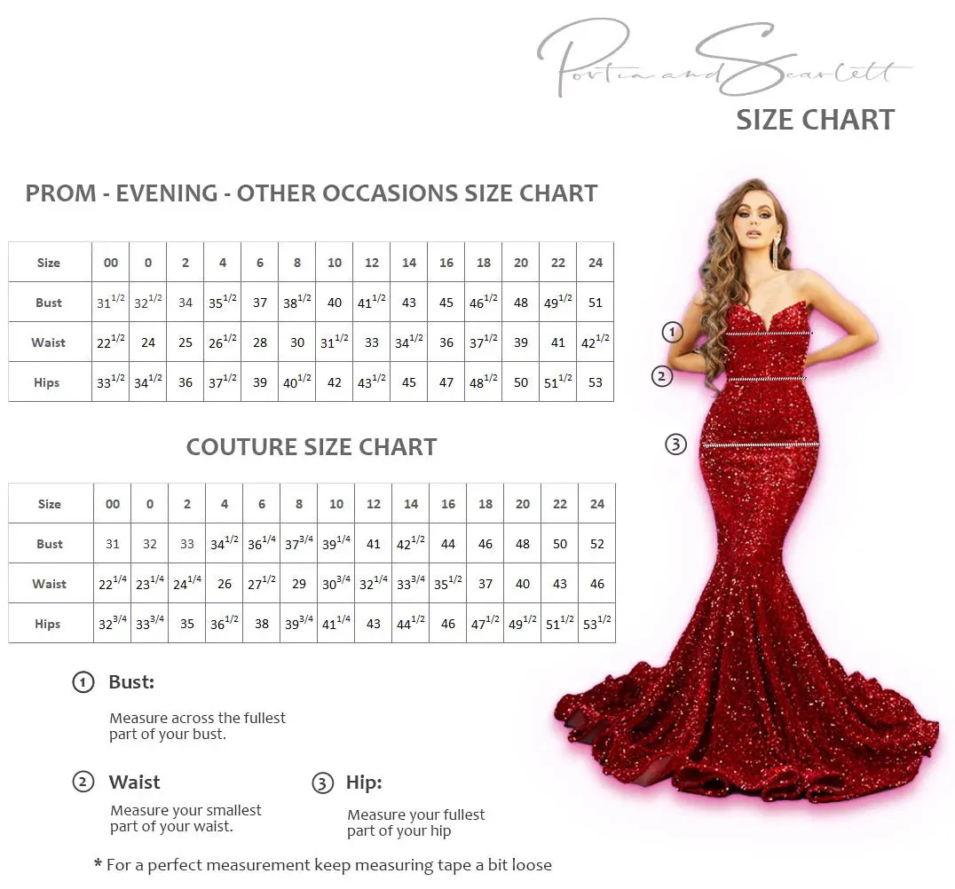 Portia & Scarlett PS23377 Sweetheart Jeweled Corset Bodice Dress with Train