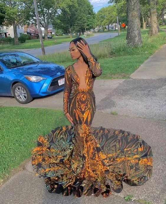 Prom Dress Black Girls Slay,Fitted Prom Dresses Long