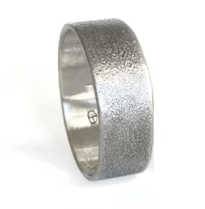 Reticulated Lightly Oxidized Silver Ring