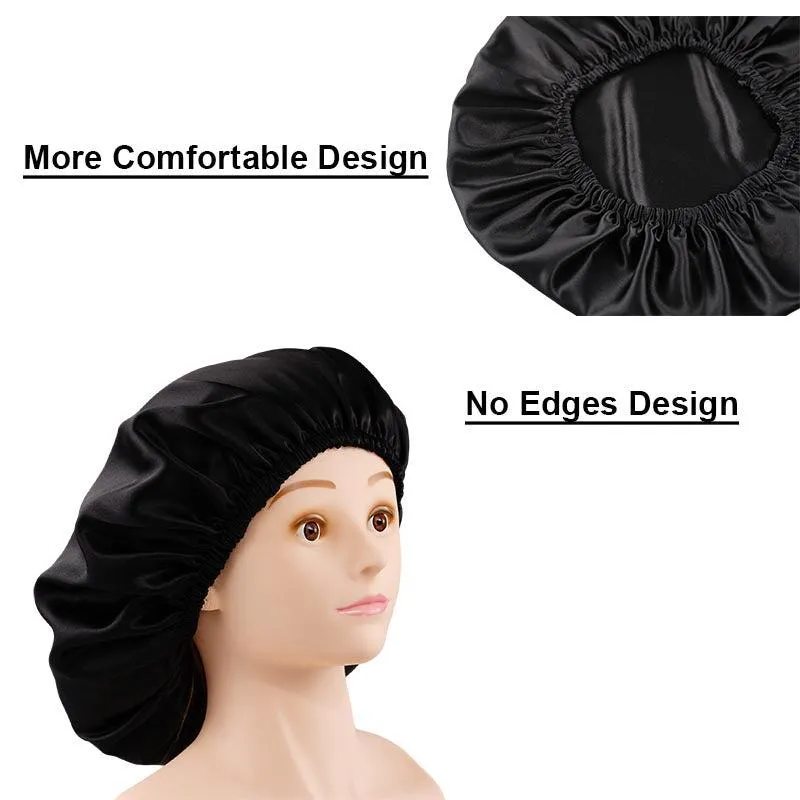 Silk Sleep Cap Black - Dropshipping