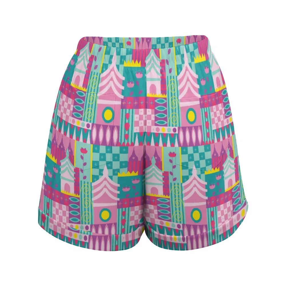 Small World Women's High-Waisted Loose Shorts With Pockets