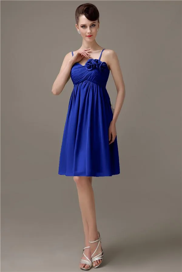 Spaghetti Straps A-line Sweetheart Chiffon Bridesmaid Dresses