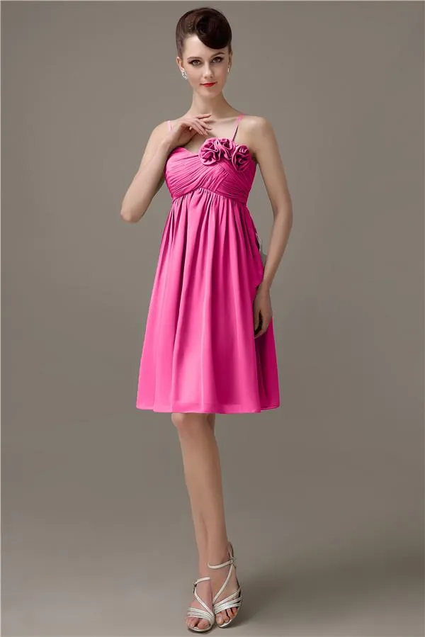 Spaghetti Straps A-line Sweetheart Chiffon Bridesmaid Dresses