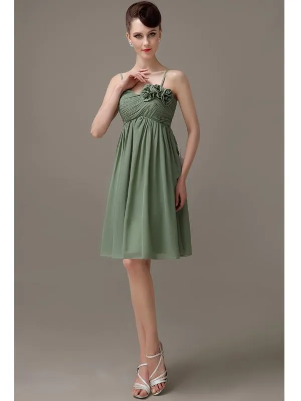 Spaghetti Straps A-line Sweetheart Chiffon Bridesmaid Dresses