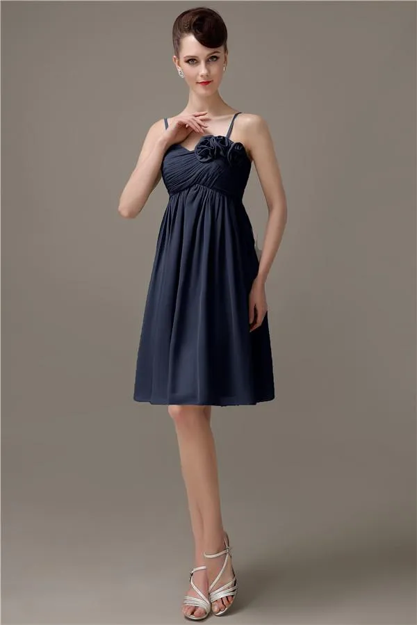 Spaghetti Straps A-line Sweetheart Chiffon Bridesmaid Dresses