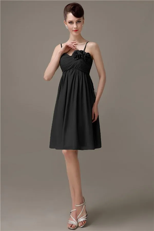 Spaghetti Straps A-line Sweetheart Chiffon Bridesmaid Dresses