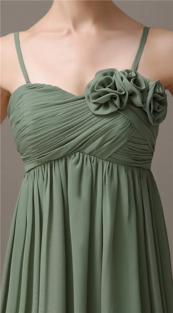 Spaghetti Straps A-line Sweetheart Chiffon Bridesmaid Dresses