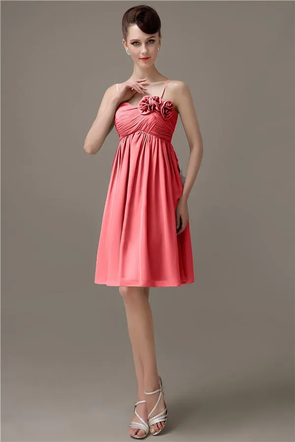 Spaghetti Straps A-line Sweetheart Chiffon Bridesmaid Dresses