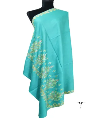 tiffany blue embroidery Pashmina shawl 8653