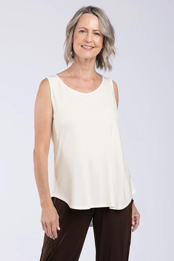 V Neck Singlet - Ivory