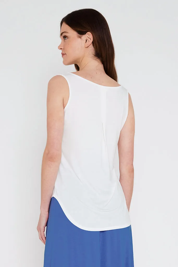 V Neck Singlet - Ivory