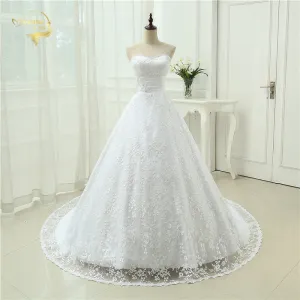 Vestido De Noiva Free Shipping New Design Backless Casamento A line With Train Robe De Mariage Lace Wedding Dresses 2019 OW 3042