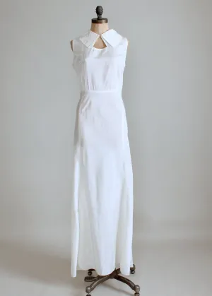 Vintage 1930s White Moire Silk Wedding Dress