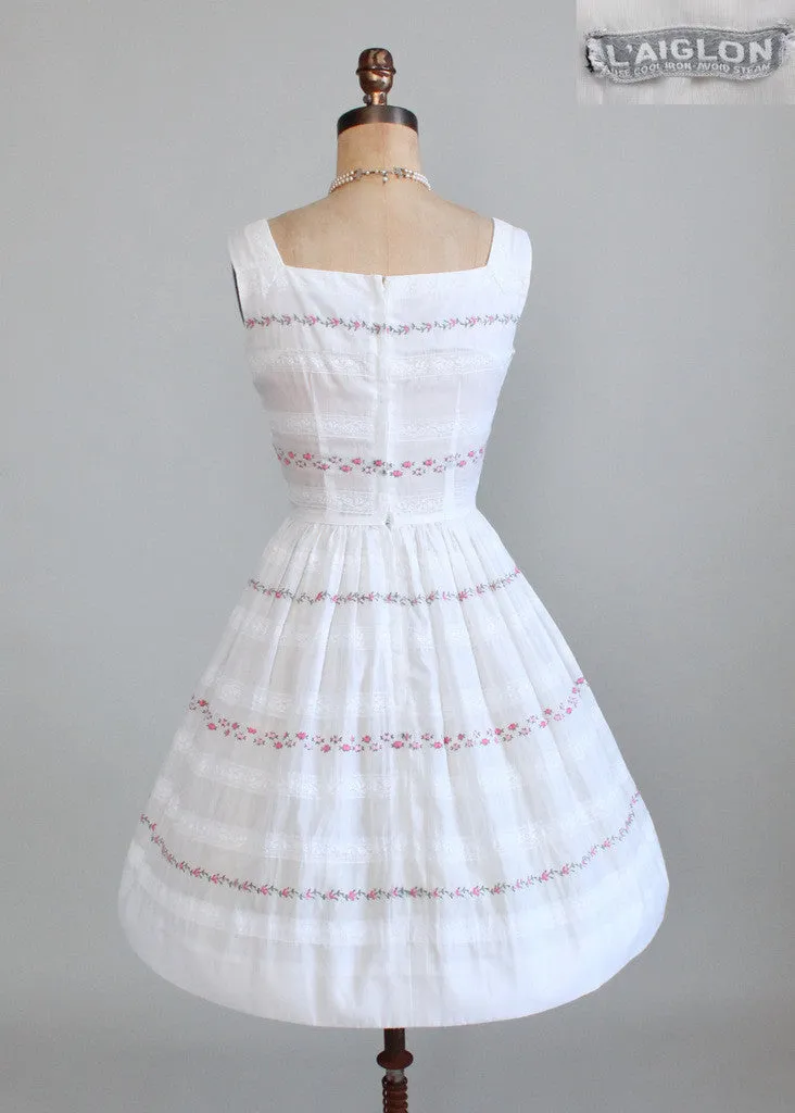 Vintage 1960s L'Aiglon Petite Roses Cotton Dress