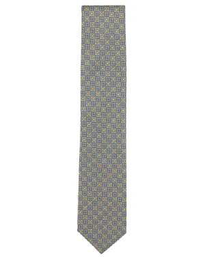 Yellow Geometric Silk Tie